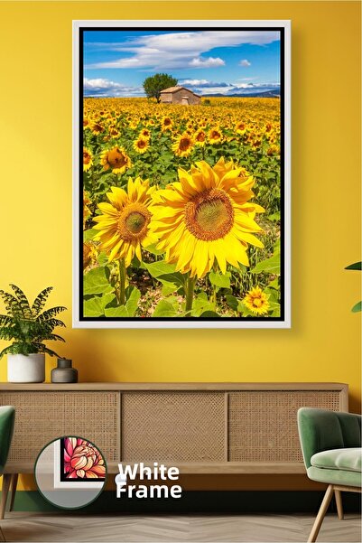 KOSS Dijital Pictură pe pânză cu peisaj de câmp de floarea soarelui, natură c...