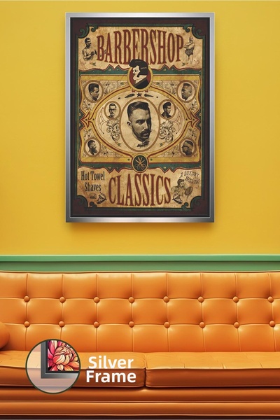 KOSS Dijital Barbershop Classics Retro Design Νοσταλγικός πίνακας σε καμβά με...