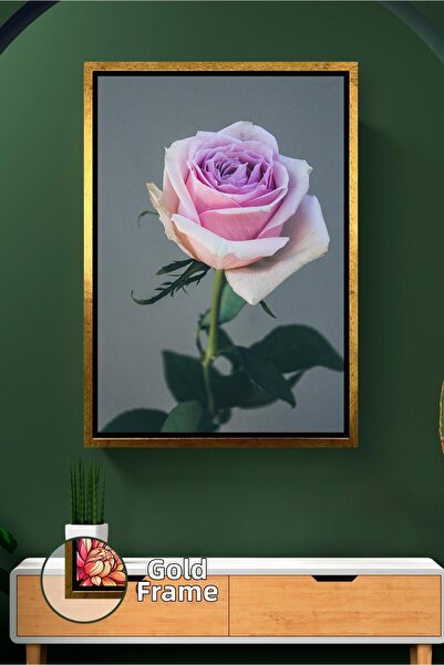 KOSS Dijital Pictură pe pânză înrămată cu un singur ramură, trandafir roz, de...