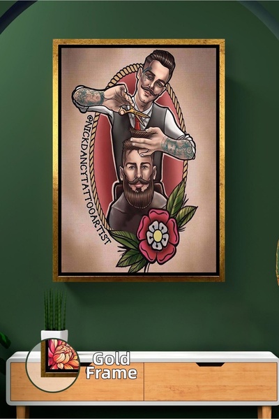 KOSS Dijital Pictură pe pânză înrămată cu stil de îngrijire clasică pentru bă...