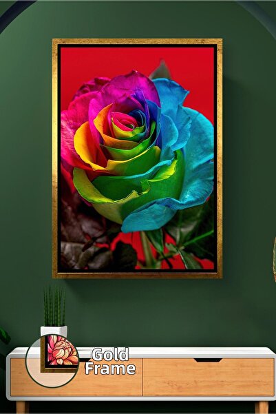 KOSS Dijital Detaliu de flori de trandafir de culoare curcubeu Tema de culori...