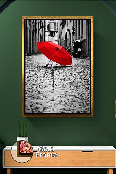 KOSS Dijital Pictură pe pânză înrămată cu o scenă dramatică de oraș în alb-ne...