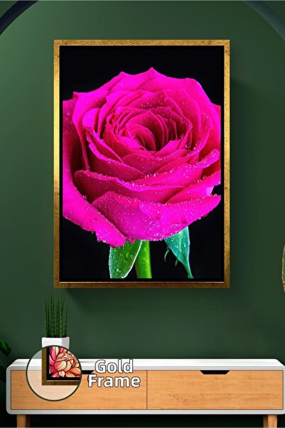 KOSS Dijital Pictură modernă cu model de flori de trandafir roz, pictură pe p...