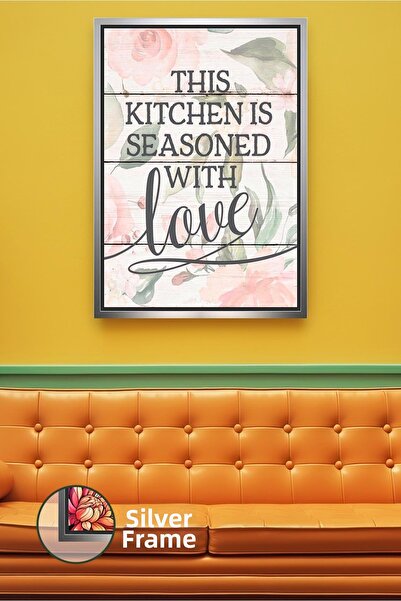 KOSS Dijital Tablou de pânză înrămat pentru bucătărie cu model de flori – Dec...