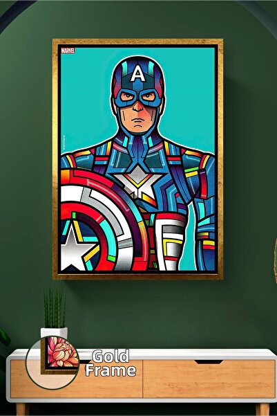 KOSS Dijital Decorare de perete Captain America Marvel, pictură pe pânză înră...