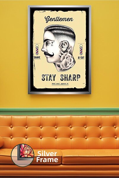 KOSS Dijital Εικόνα σε καμβά με κορνίζα, ρετρό διακόσμηση τοίχου με μουστάκια...