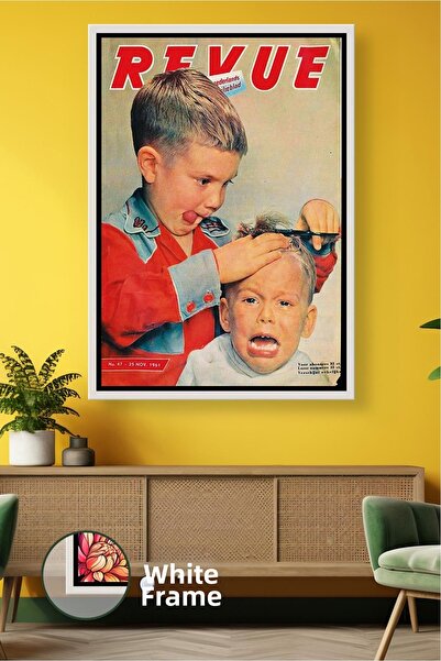 KOSS Dijital Decor de perete retro pentru frizerie pentru copii, design nosta...