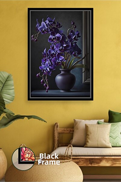 KOSS Dijital Pictură pe pânză înrămată, în tonuri închise, elegantă, pentru d...