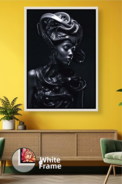 KOSS Dijital Λεπτομερής γυναικεία φιγούρα σε μαύρες αποχρώσεις Πίνακας σε καμ...