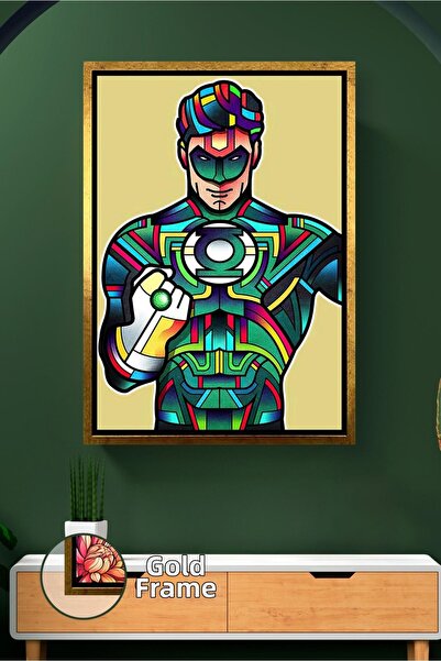 KOSS Dijital Pictură de perete cu supererou Green Lantern Design colorat pent...