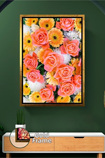 KOSS Dijital Πορτοκαλί τριαντάφυλλο και χαμομήλι με λεπτομέρειες με λουλούδια...