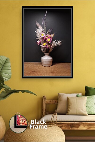 KOSS Dijital Aranjament de flori uscate într-o vază din ceramică Decor rustic...