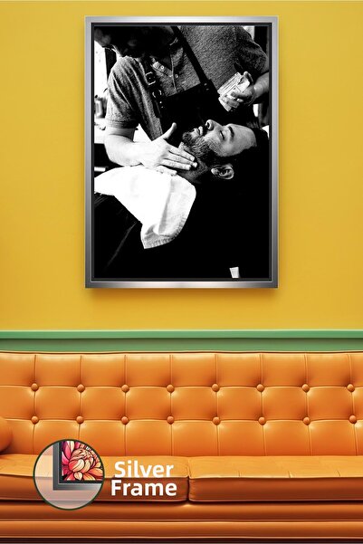 KOSS Dijital Ασπρόμαυρος πίνακας ζωγραφικής σε καμβά με κορνίζα για κουρεία κ...