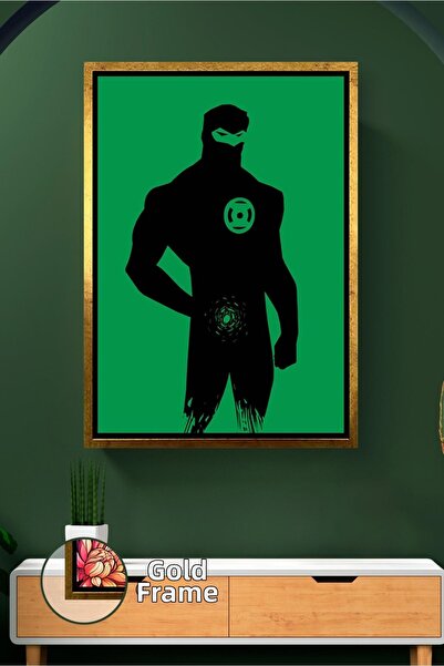 KOSS Dijital Decor de perete cu simbolul puterii Green Lantern, pictură pe pâ...