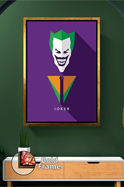 KOSS Dijital Pictură de perete geometrică minimă Joker, fundal violet, decor ...