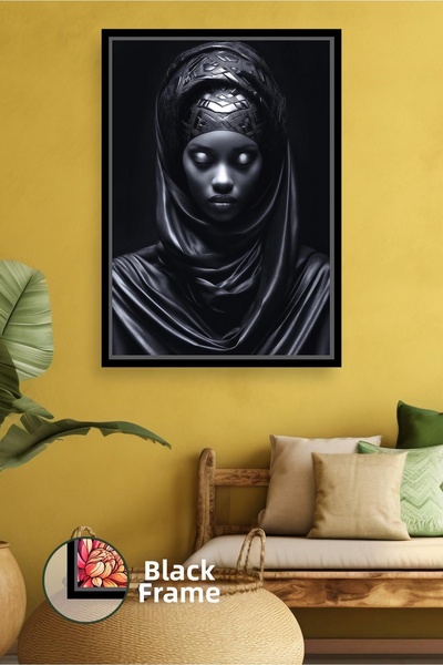 KOSS Dijital Portret de femeie în tonuri de negru Decor de perete Sufragerie ...