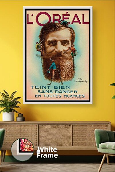 KOSS Dijital Pictură pe pânză cu cadru retro tematic pentru îngrijirea bărbii...