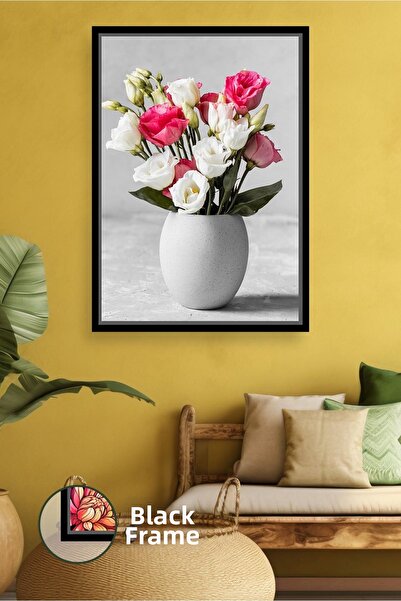 KOSS Dijital Pictură cu aranjament floral Lysianthus în vază Pictură pe pânză...