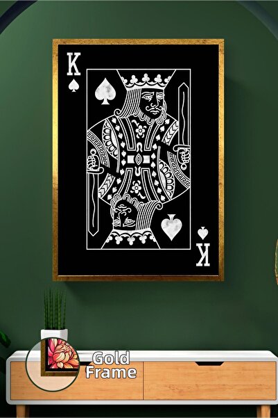 KOSS Dijital Figurină de cărți de joc alb-negru, cărămidă, rege, design clasi...