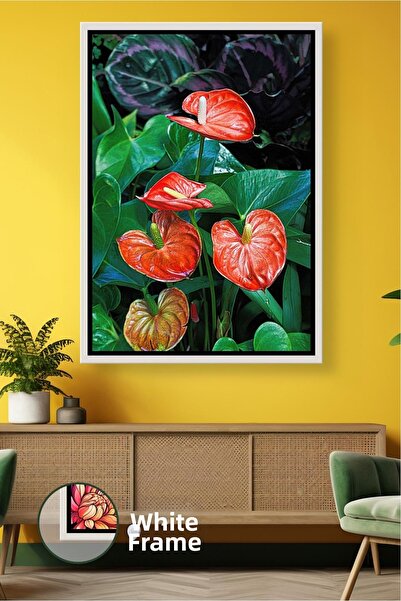 KOSS Dijital Floare de Anthurium roșie, fotografie botanică de aproape, pictu...