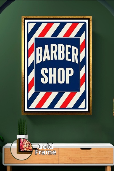 KOSS Dijital Pictură pe pânză înrămată cu design clasic de bărbierit, cu text...