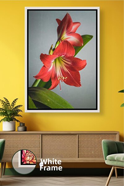 KOSS Dijital Клозъп на червено амарилисово цвете Модерна декорация за дома Хо...