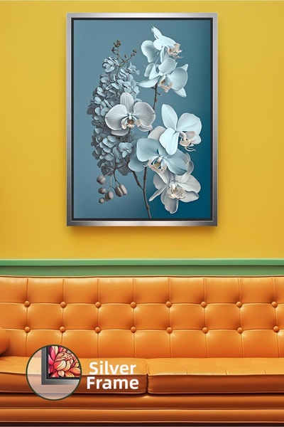KOSS Dijital Decor de perete pentru sufragerie și dormitor, cu orhidee albă ș...