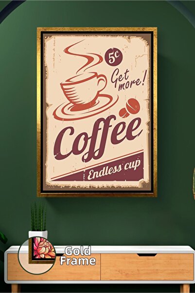 KOSS Dijital Retro Coffee Poster Design Kitchen Wall Painting Nostalgic Frame...