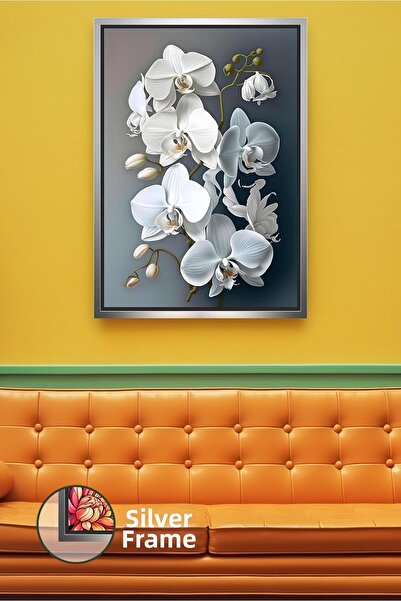 KOSS Dijital Decorare modernă și spațioasă a camerei de zi cu flori de orhide...