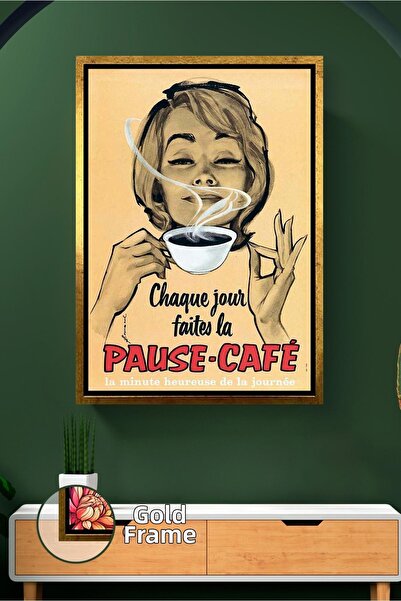KOSS Dijital Ilustrație vintage cu tematică cafea franceză, pictură pe pânză ...