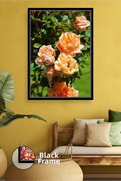 KOSS Dijital Διακόσμηση τοίχου με ροδαλότρια ροδάκινα ζωγραφική σε καμβά με κ...