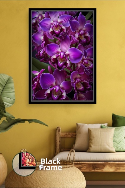 KOSS Dijital Pictură murală cu flori de orhidee mov Decor elegant și modern p...