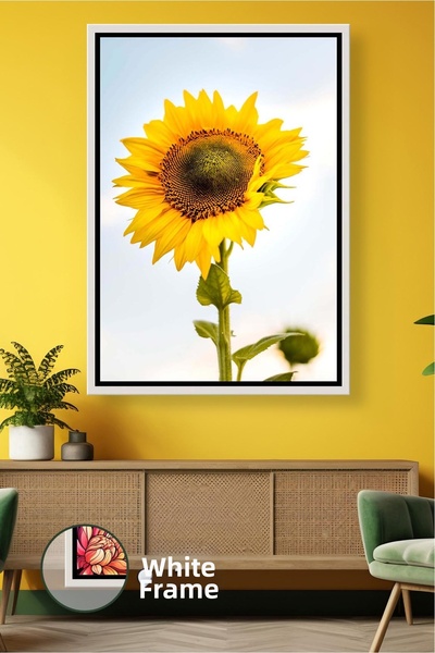 KOSS Dijital Pictură de perete cu flori de floarea-soarelui, tematică simplă ...