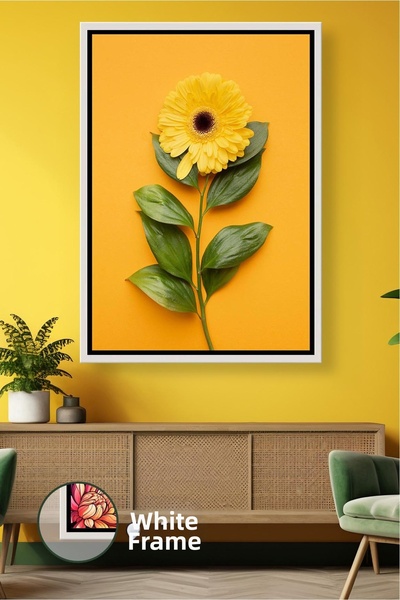 KOSS Dijital Floare de gerbera galbenă, colorată, în stil modern și energizan...