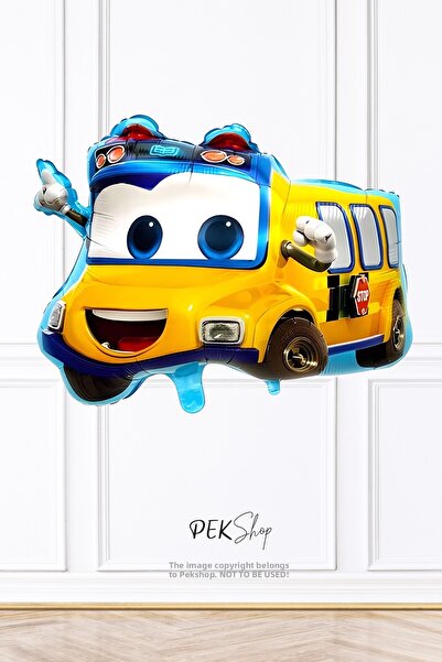 PEKSHOP بالون فويل على شكل حافلة صفراء 9337