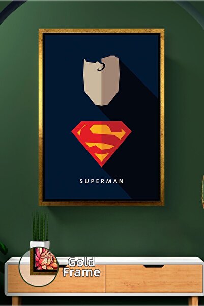 KOSS Dijital Μίνιμαλ ζωγραφική τοίχου Superman Σχέδιο εικονικής εικόνας με μπ...