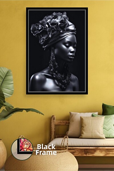 KOSS Dijital Μαύρη αφρικανική γυναίκα με κομψή διακόσμηση τοίχου Αισθητικό σχ...