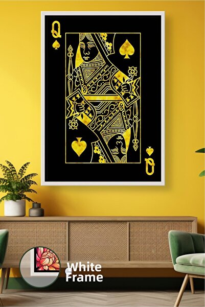 KOSS Dijital Figurină de carte de joc cu fundal negru în ton auriu, decor ele...