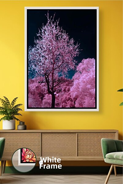 KOSS Dijital Pictură pe pânză înrămată cu tematică de primăvară, cu copac cu ...