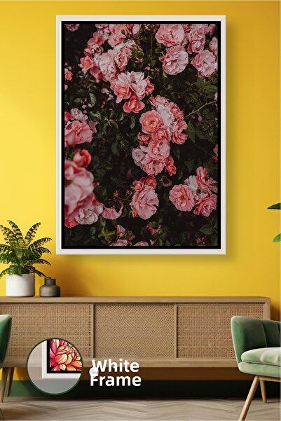 KOSS Dijital Grădina trandafirilor roz, decor de perete pentru casă, cu flori...