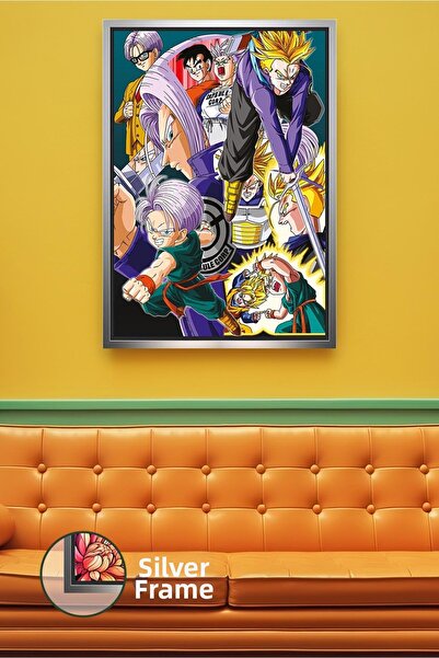 KOSS Dijital Dragon Ball Z Trunks Gohan și Scena de luptă Super Saiyan Decor ...