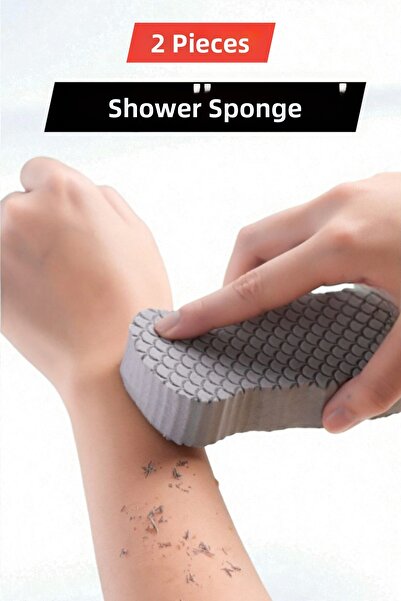 Manosta 2 Pieces Exfoliating Shower Sponge – Dead Skin Purifying, Massage Eff...