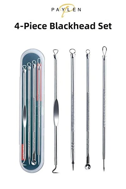 Generic Brand Acne & Blackhead Remover Set of 4 Stainless Steel Comedone