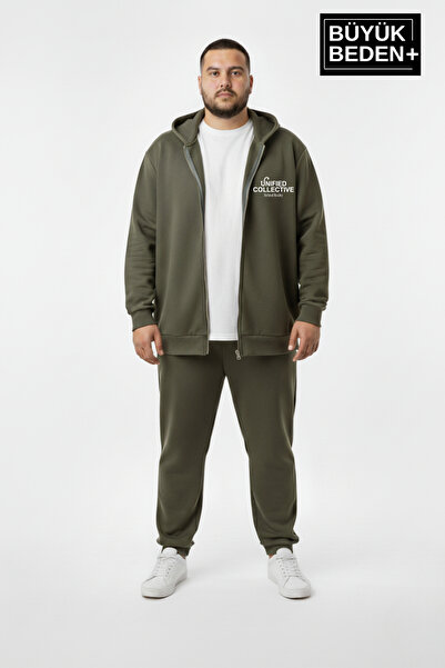 Superlife Men's Plus Size Zippered Hooded Unified Printed Thin Sweatshirt Cardigan Spr26Bhr924