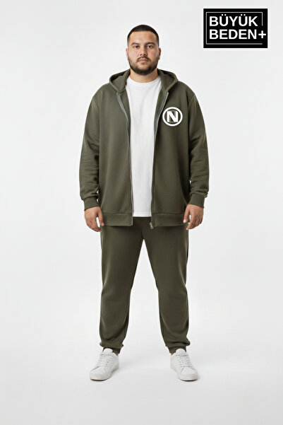 Superlife Men's Plus Size Hooded Zippered N Printed Thin Sweatshirt Cardigan Spr26Bhr922