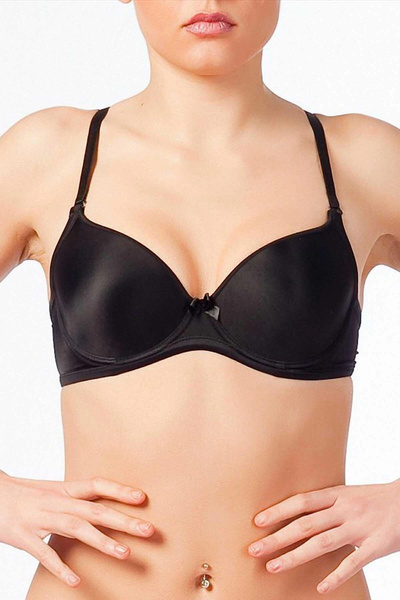 Nurteks Γυναικείο Μαύρο Σουτιέν με διάφανο λουράκι χωρίς υποστήριξη