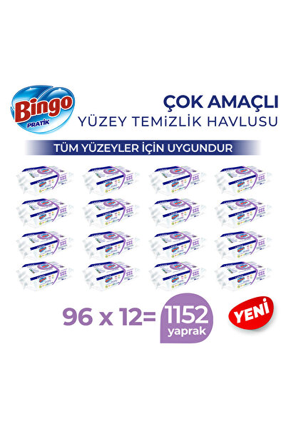 Bingo Yüzey Temizlik Havlusu Large Lavanta 96x12 (1152 YAPRAK)