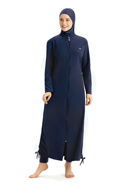 Adasea Tam Kapalı Tesettür Mayo Uzun Tam Boy 4065 Koyu Lacivert