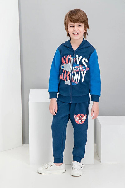 ROLY POLY Army Boys Navy Blue Boy's Hooded Tracksuit Set