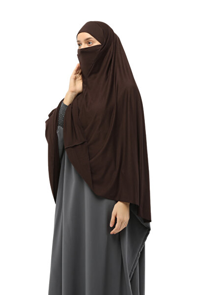 Altobeh حجاب عمامة جاهز وشاح عملي حجاب حجاب - غطاء صلاة سوفليه (5xl) - بني داكن